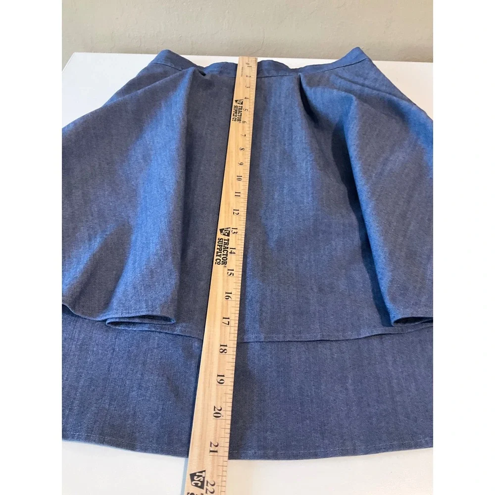 COS Blue Chambray Denim Layered Mini Skirt Stretch Western Coquette Summer 4